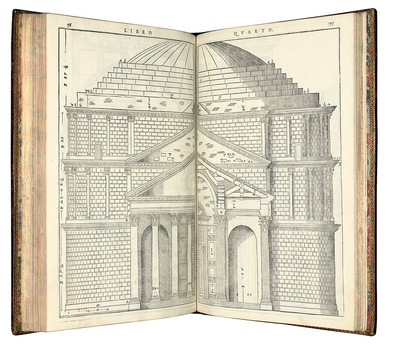 Zwei Ansichten des Pantheons, 1570 von Andrea Palladio