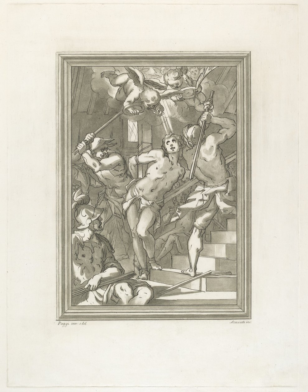 Geißelung eines Heiligen von Andrea Scacciati after Giovanni Battista Paggi