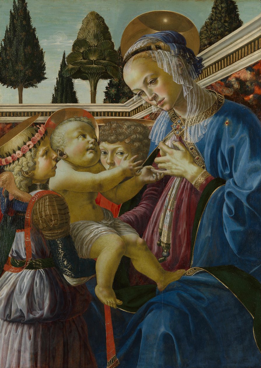 Madonna mit Kind und zwei Engeln von Andrea Verrocchio