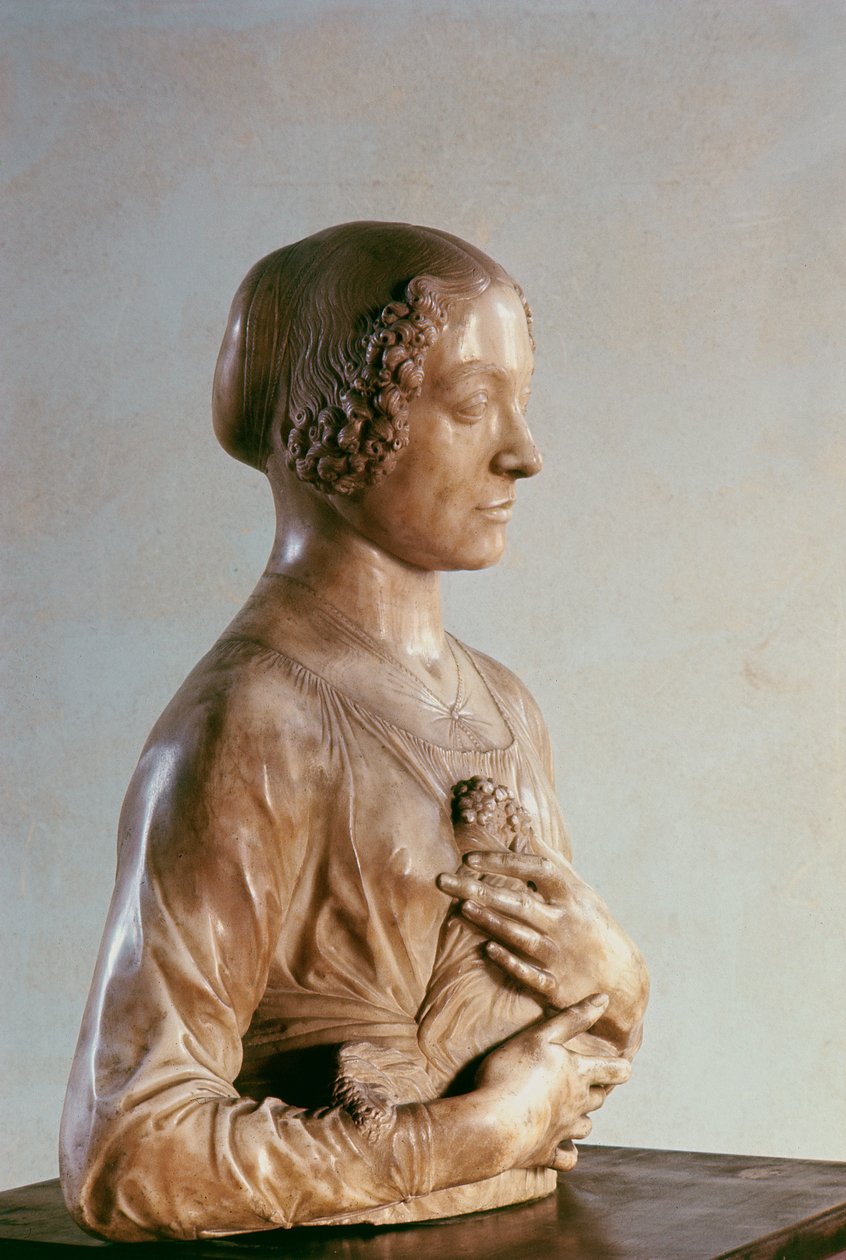 Frau mit einem Blumenstrauß, ca. 1475-80 von Andrea del Verrocchio