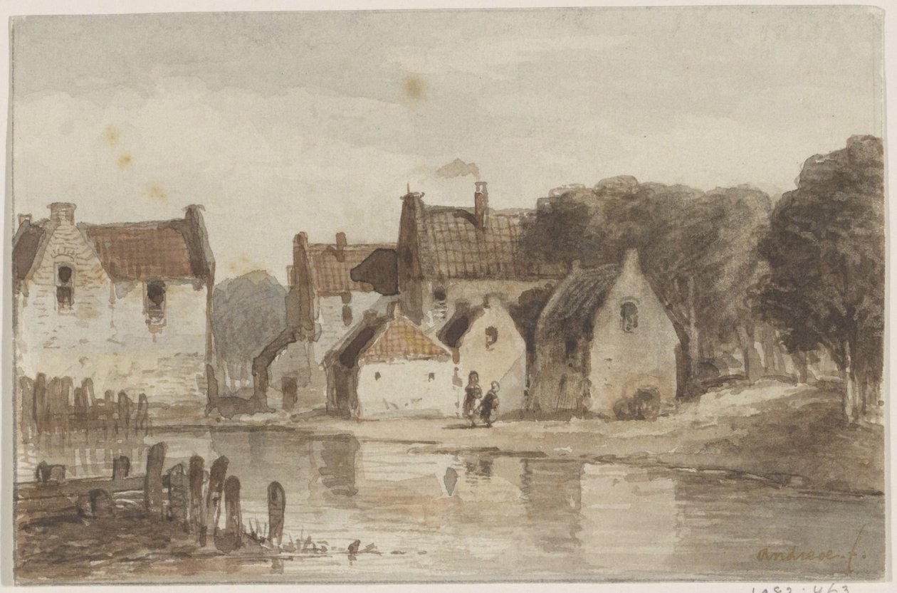Häuser an einem Kanal von Andreae (signed by artist)