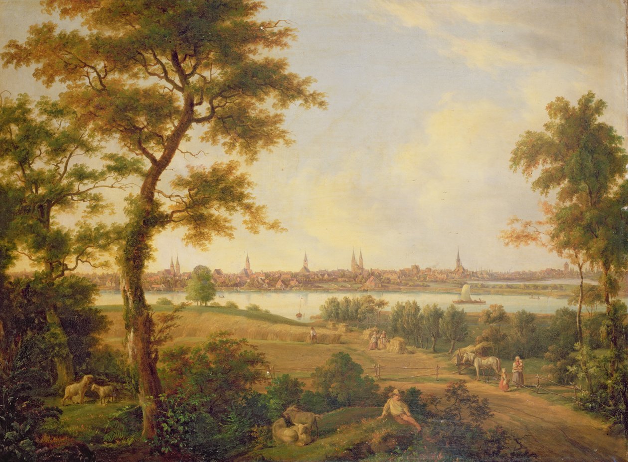 Ansicht von Lübeck, 1869 von Andreas Achenbach