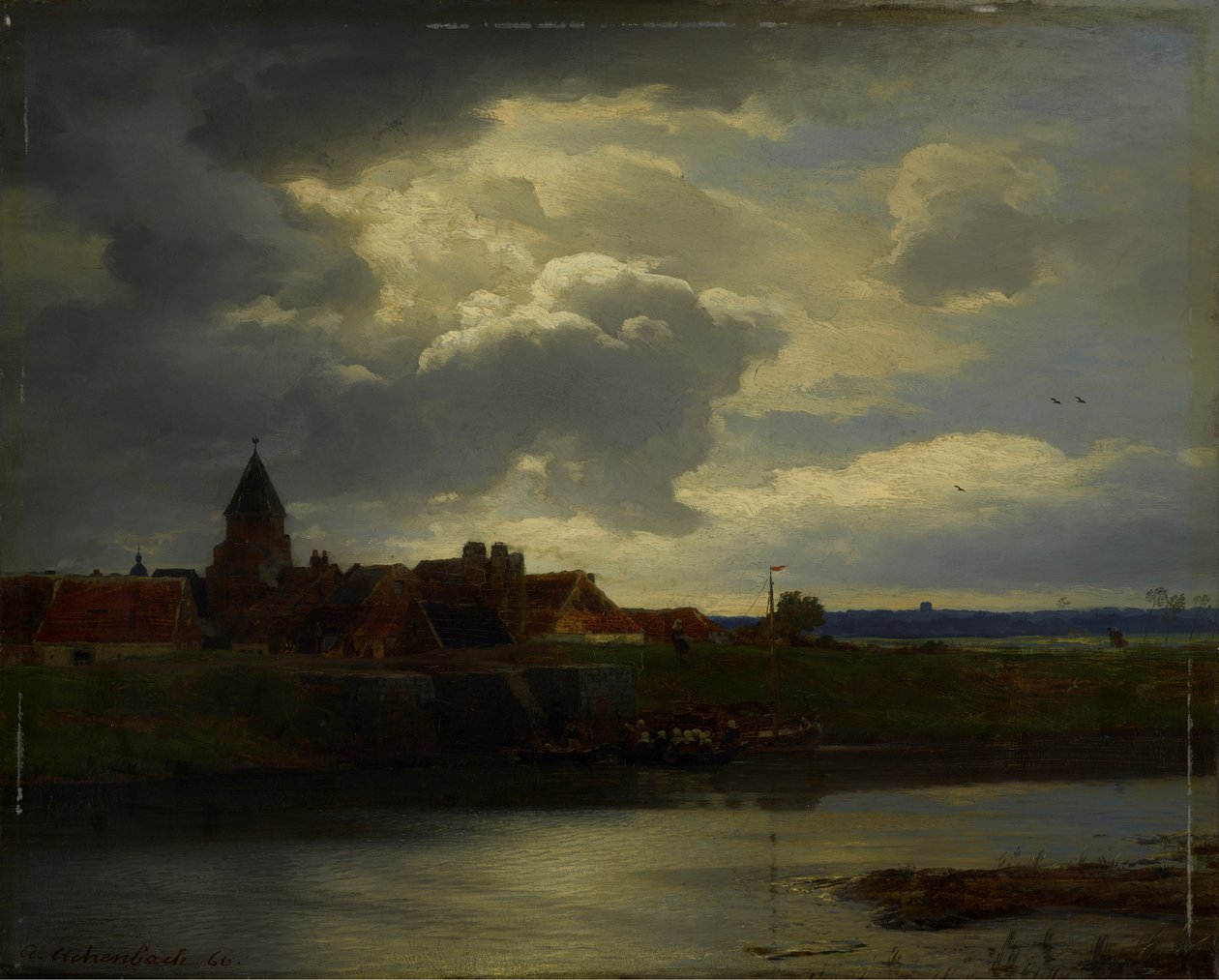 Landschaft mit einem Fluss von Andreas Achenbach