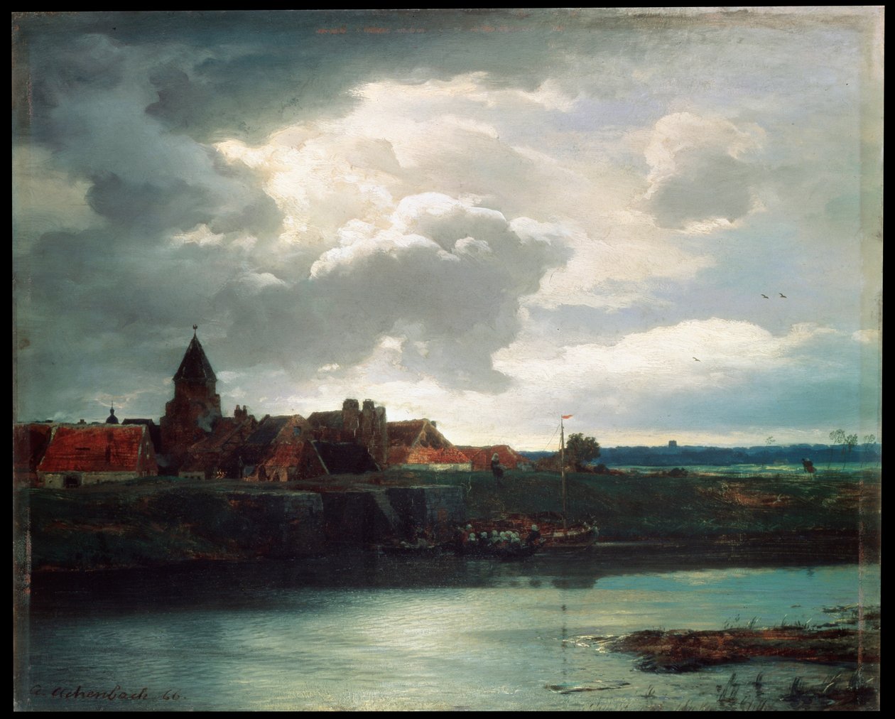 Landschaft mit einem Fluss, 1866 von Andreas Achenbach