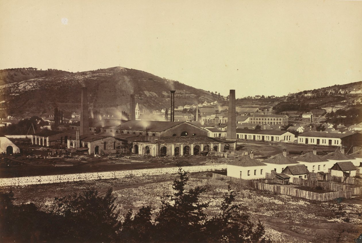 Eisenwerke in Reschitza, um 1860 von Andreas Groll