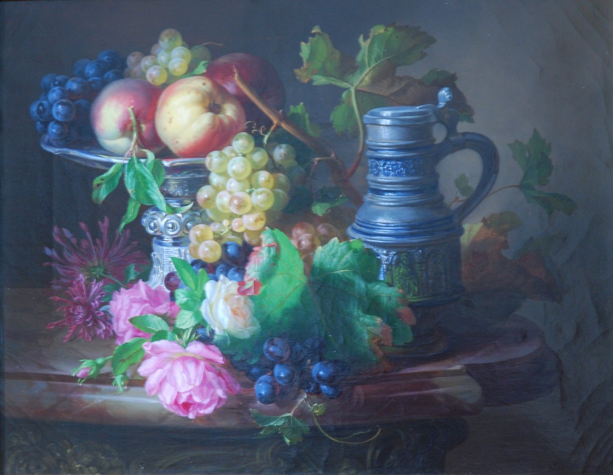 Blumen und Früchte mit Krug von Andreas Lach