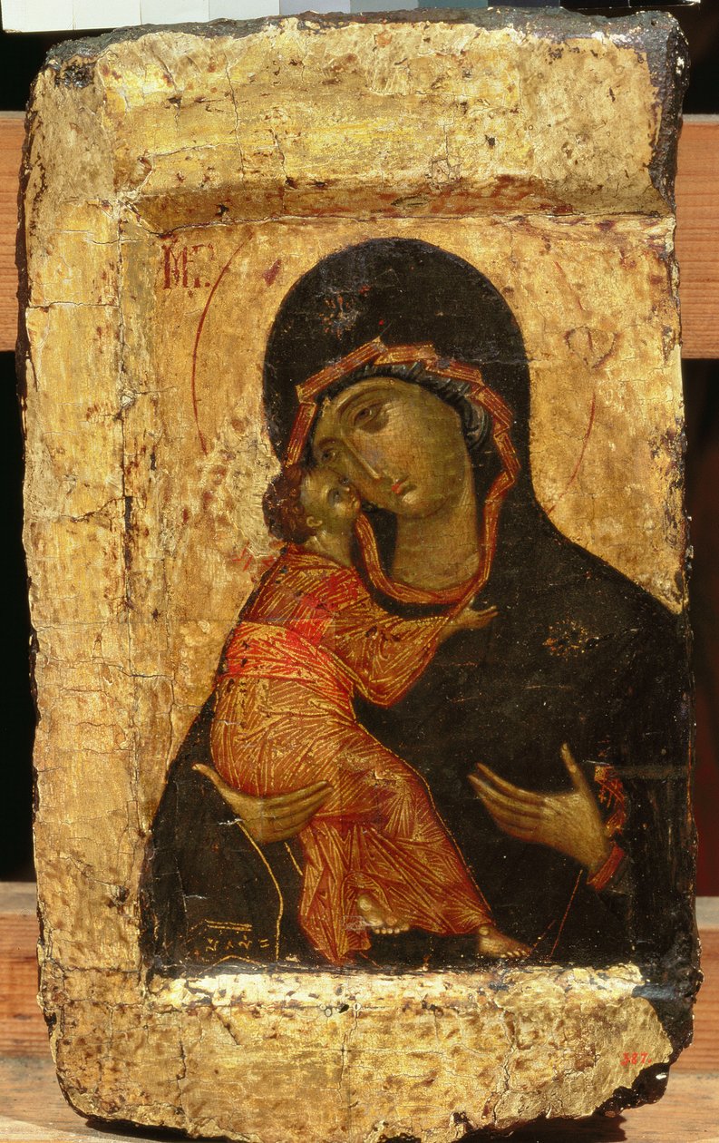 Die Wladimir-Madonna und Kind, russische Ikone, Moskauer Schule von Andrei Rublev