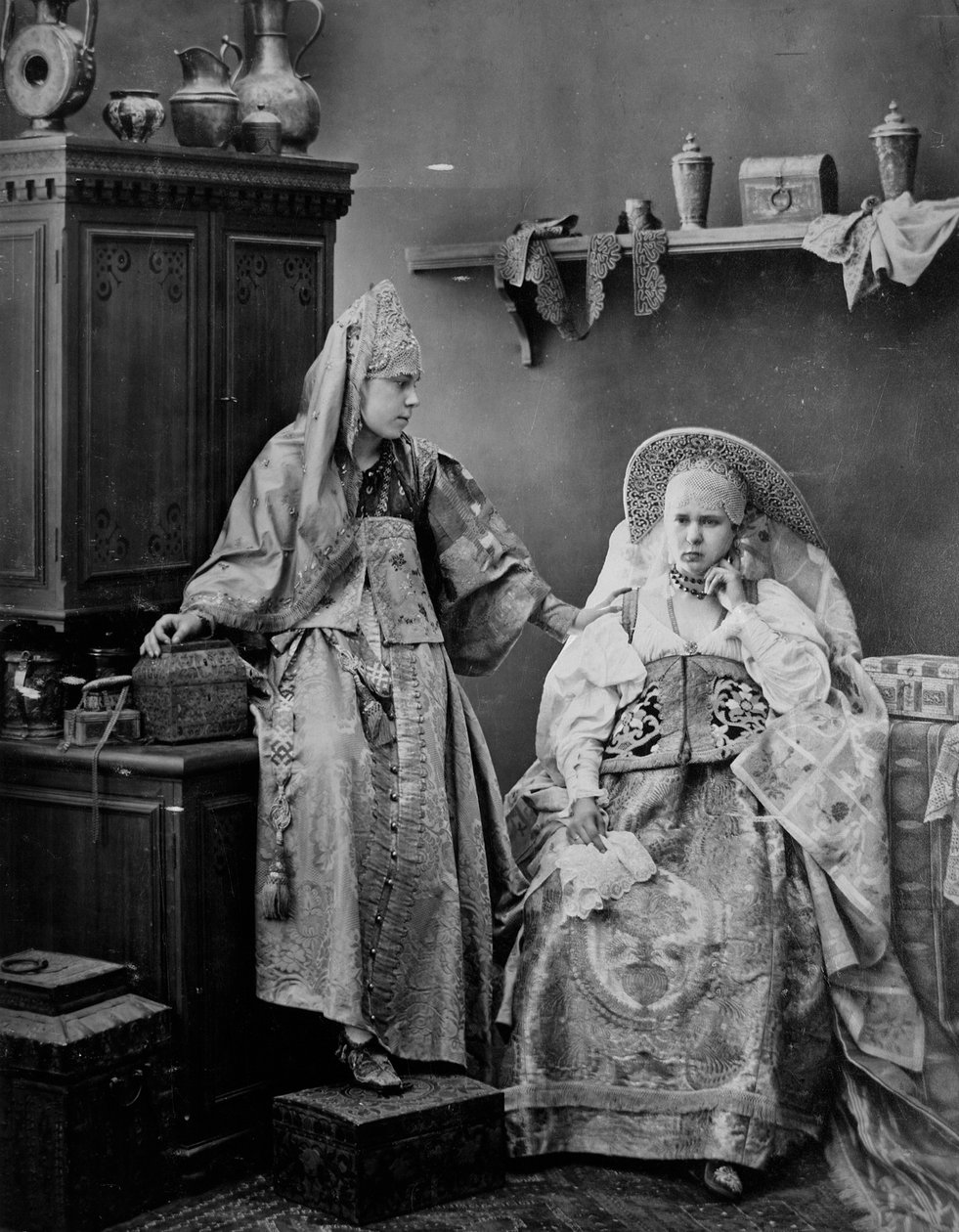 Mädchen in russischer Tracht, ca. 1870er-1880er Jahre von Andrei Osipovich Karelin