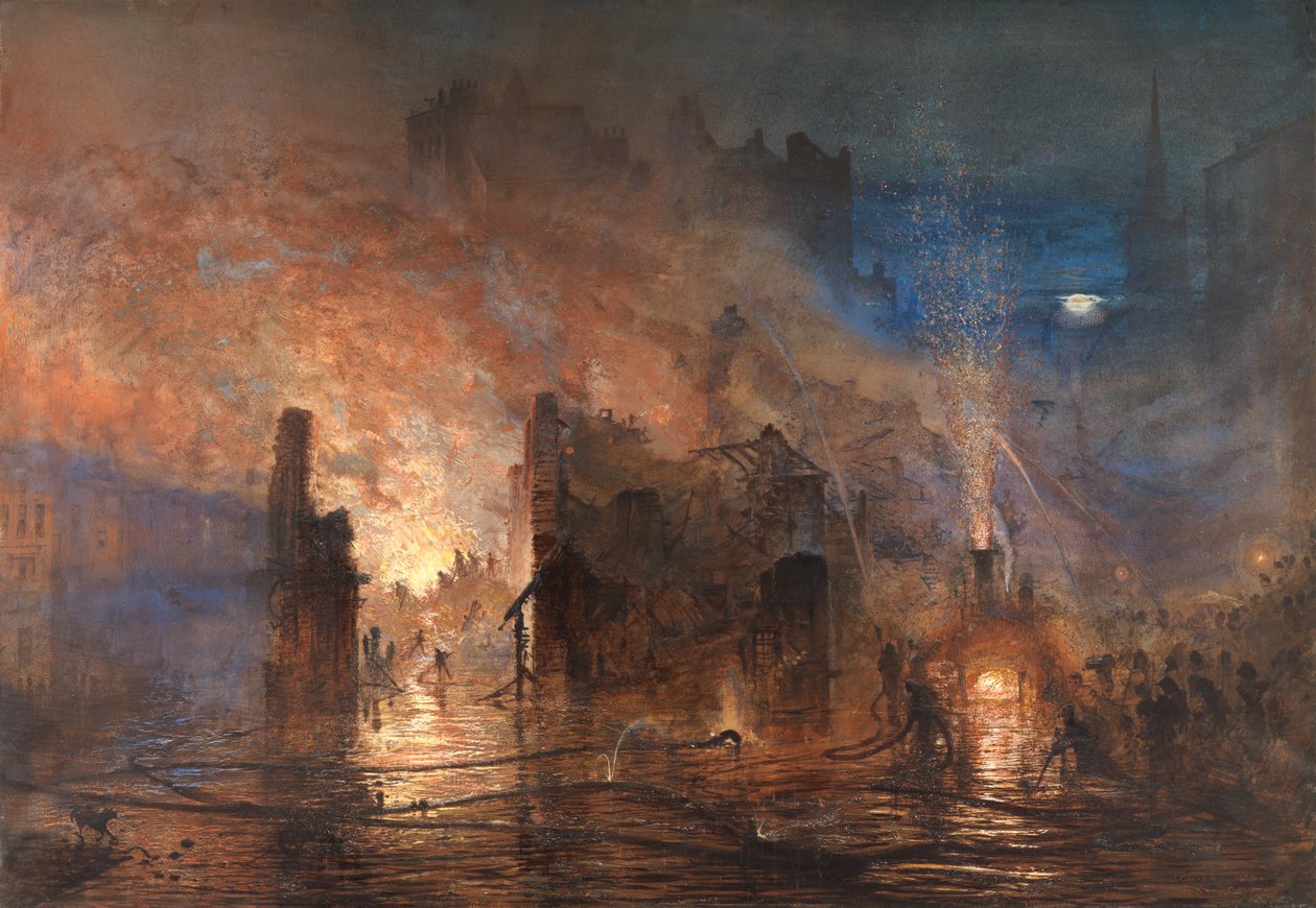Das Feuer in Clerkenwell, 28. Juli 1876 von Andrew MacCallum