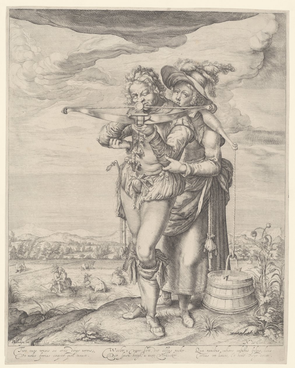 Boogschutter en melkmeisje von Andries Jacobsz. Stock (possibly)