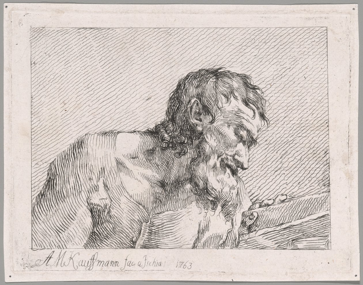 Alter Mann beim Lesen von Angelica Kauffmann