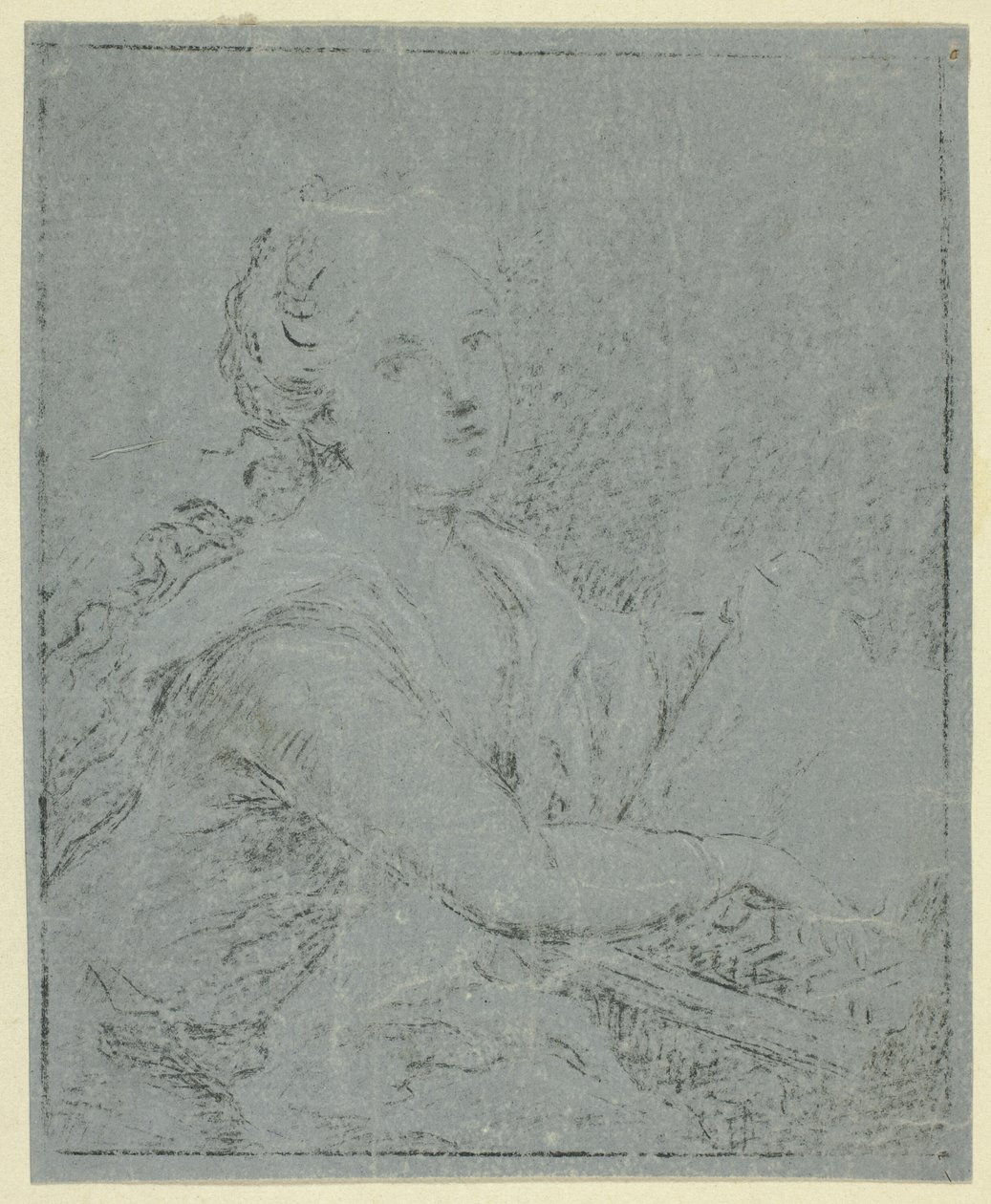 Frau am Spinett von Angelica Kauffmann