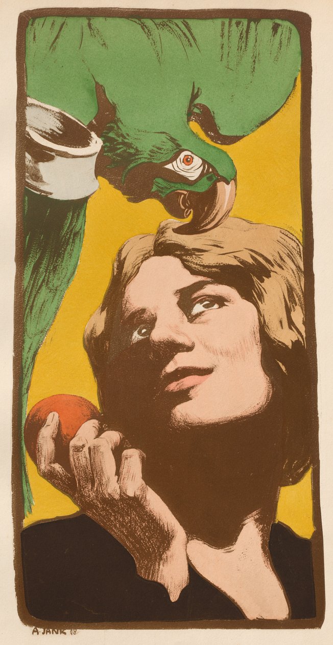 La Femme au Perroquet, 1898 von Angelo Jank