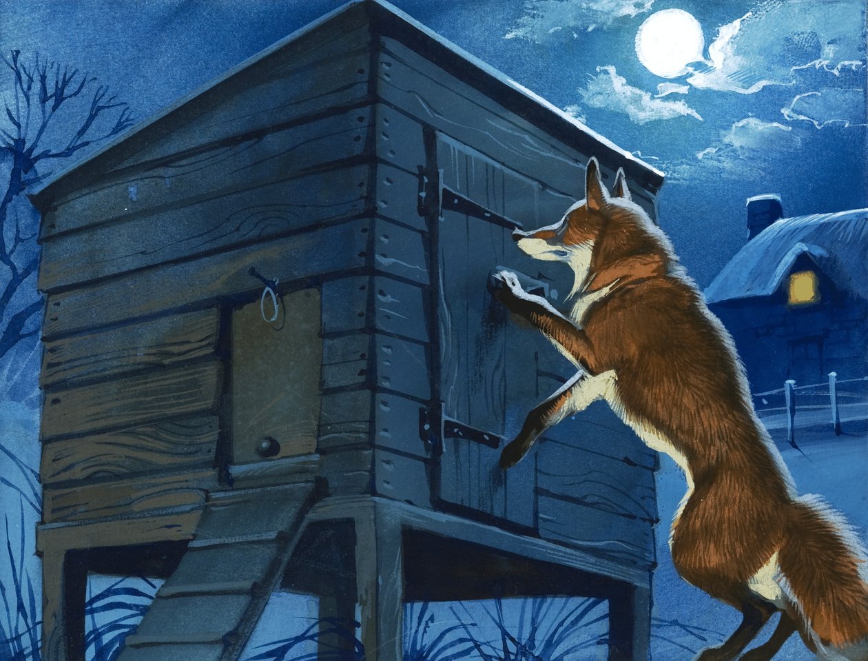 Fuchs am Hühnerstall von Angus McBride