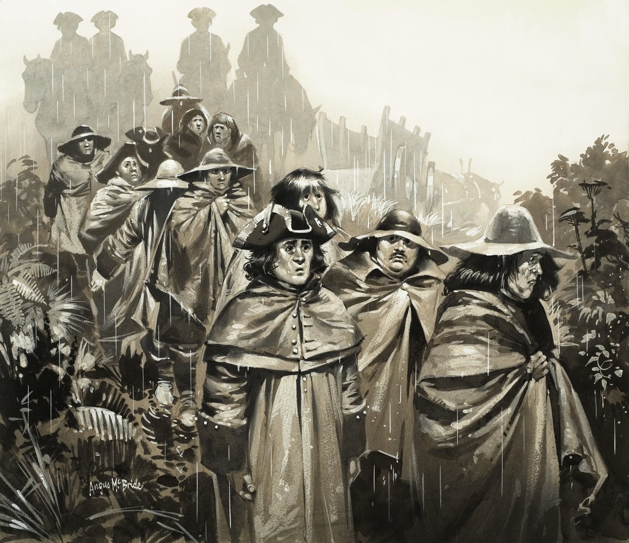 Männer im Regen von Angus McBride