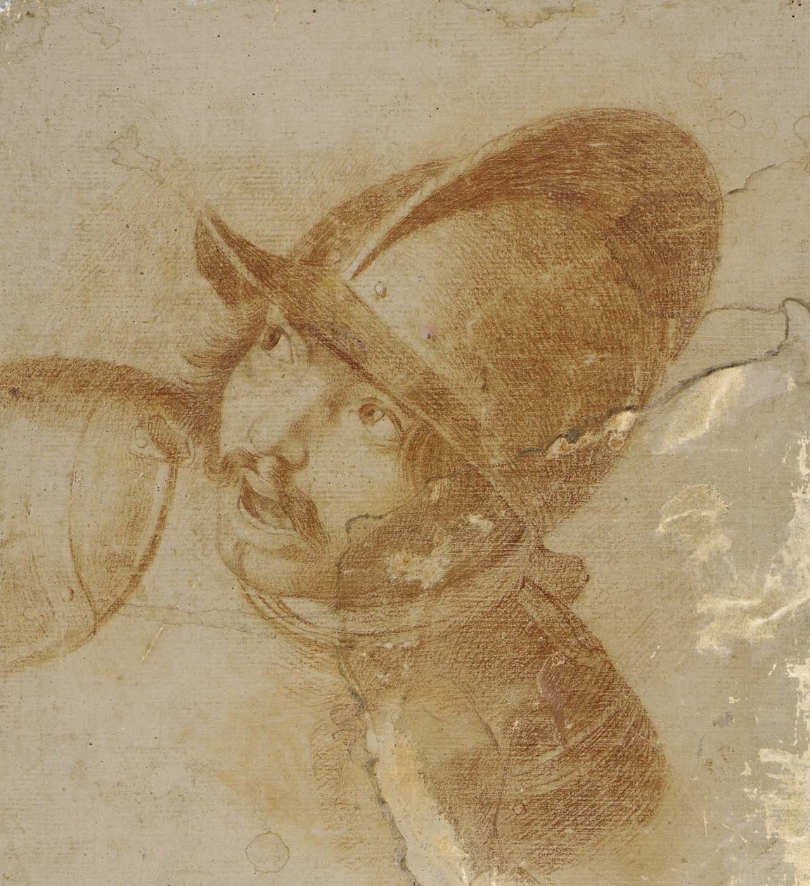 Kopf eines Soldaten mit Helm von Aniello Falcone