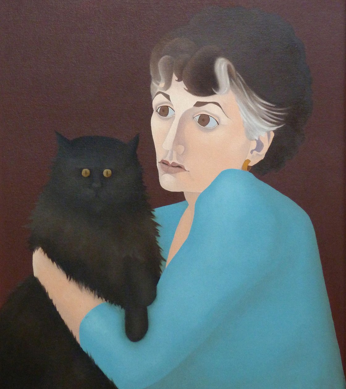 Frau mit Katze, 1982 von Anna Phillips