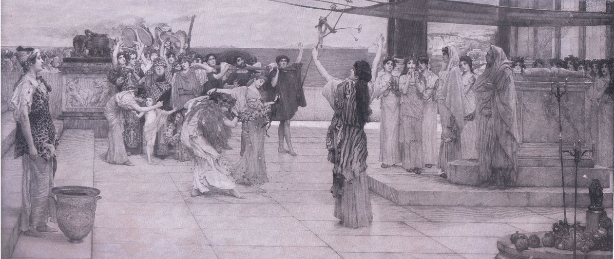 Eine Widmung an Bacchus, Bibbys Annual, 1916-1917 von Anna after Alma Tadema