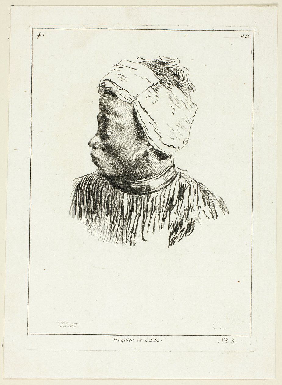 Kopf eines Schwarzen (Profil) von Anne Claude Philippe Caylus