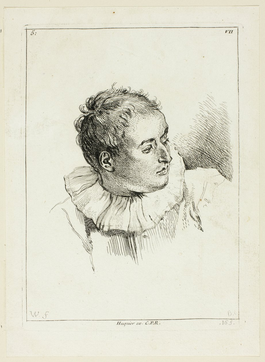 Männerkopf (nach links gedreht) von Anne Claude Philippe Caylus