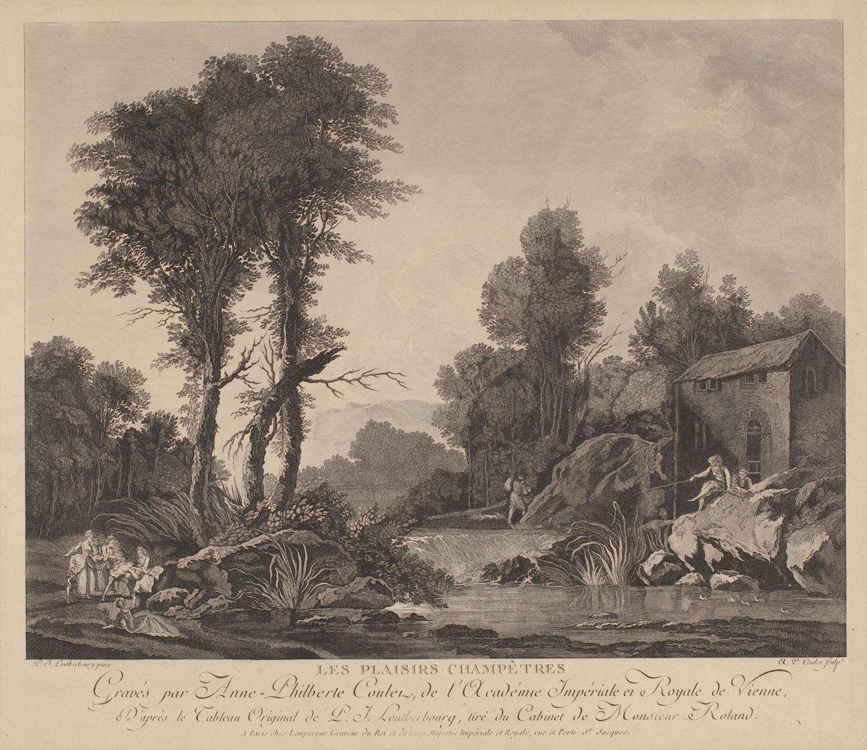 Ländliche Freuden (Gravur) von Anne Philiberte Coulet