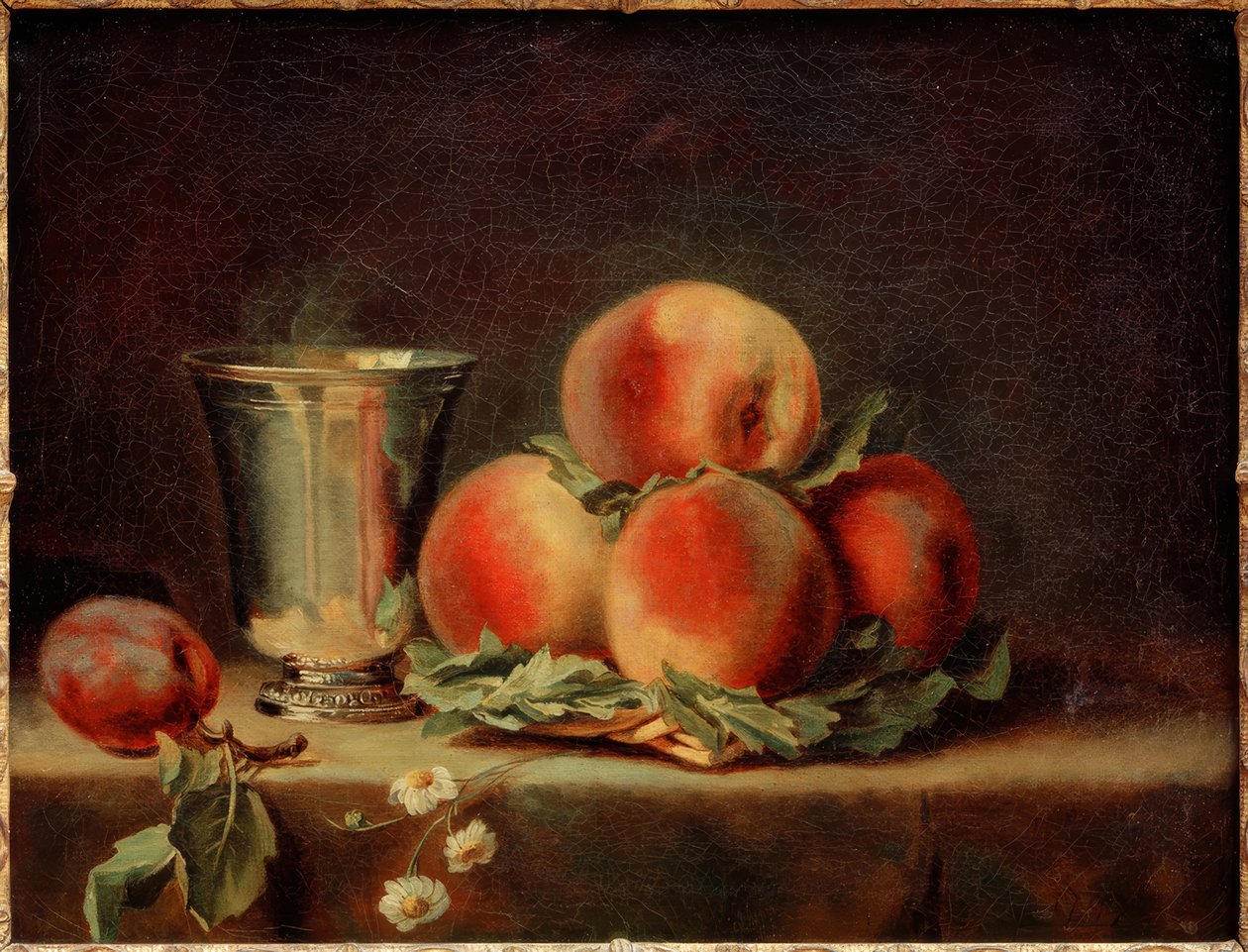Pfirsiche und Silberbecher von Anne Vallayer Coster