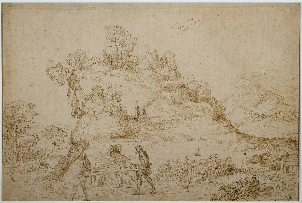 Landschaft und Figuren von Annibale Carracci