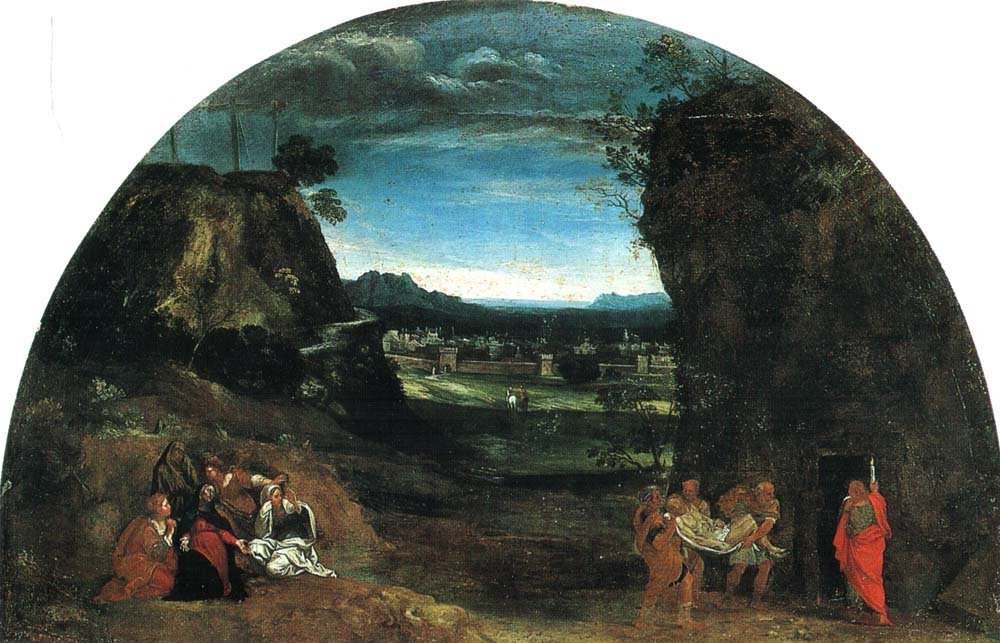Landschaft mit der Beerdigung Christi von Annibale Carracci