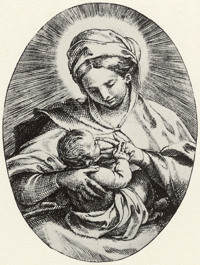 Stillende Madonna von Annibale Carracci
