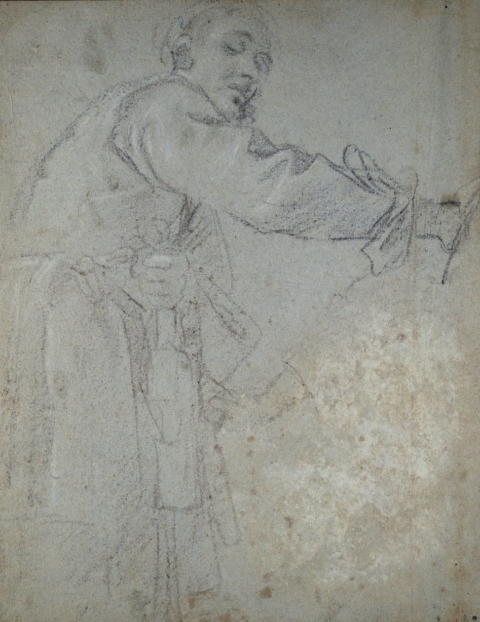 Studie einer drapierten männlichen Figur von Annibale Carracci