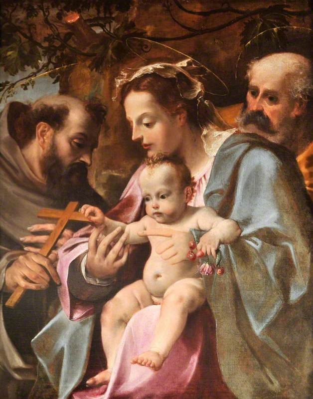 Die Heilige Familie mit dem Heiligen Franziskus von Annibale Carracci