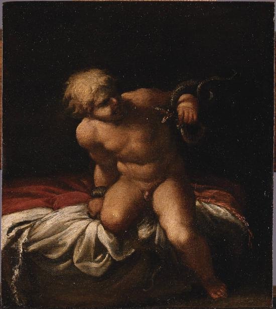 Der kleine Herkules erwürgt Schlangen von Annibale Carracci