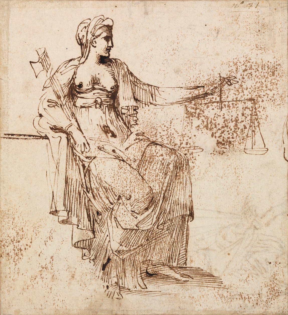 Carracci - Gerechtigkeit, RCIN 902146 von Annibale Carracci
