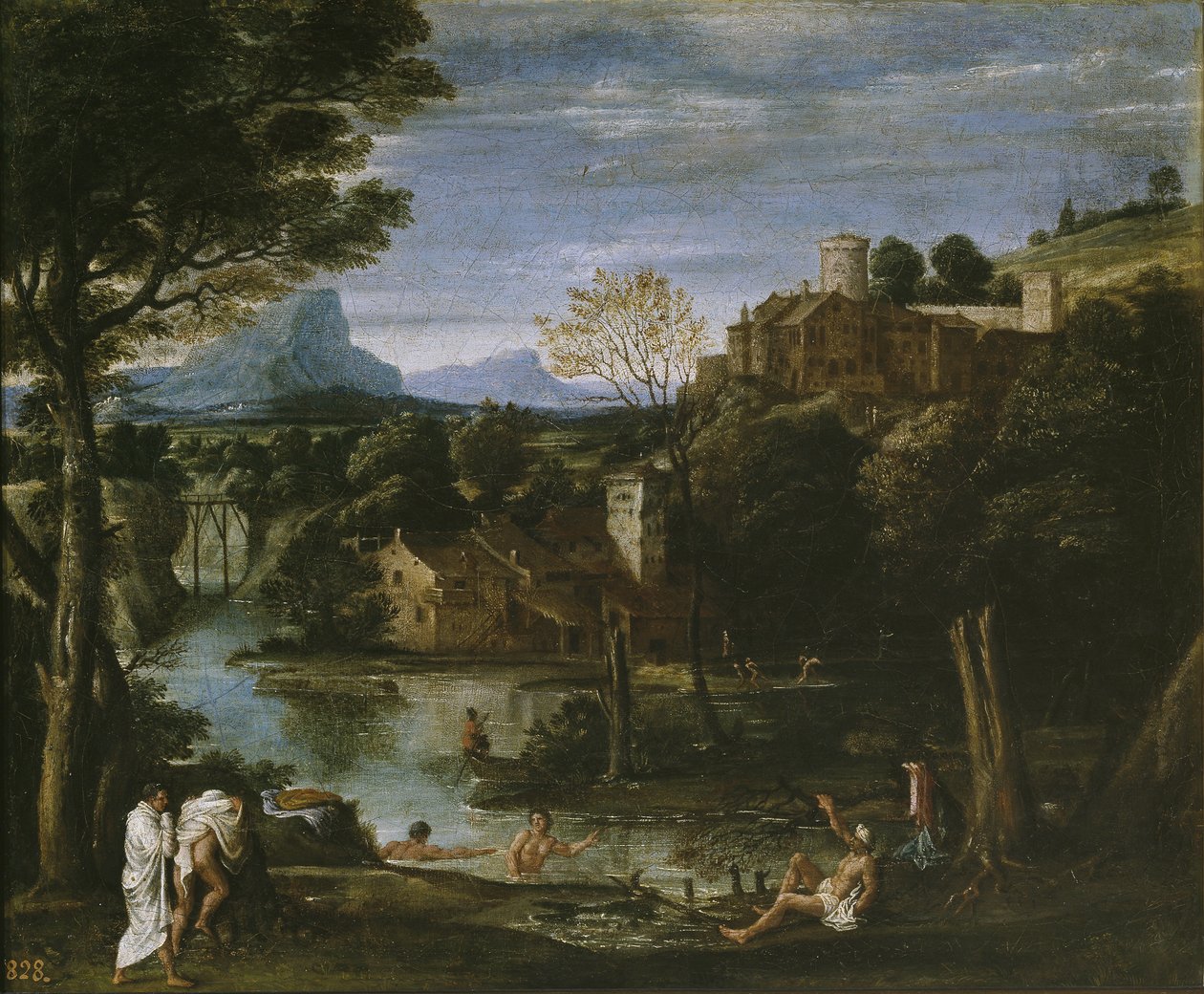 Landschaft mit Fluss und Badenden von Annibale Carracci