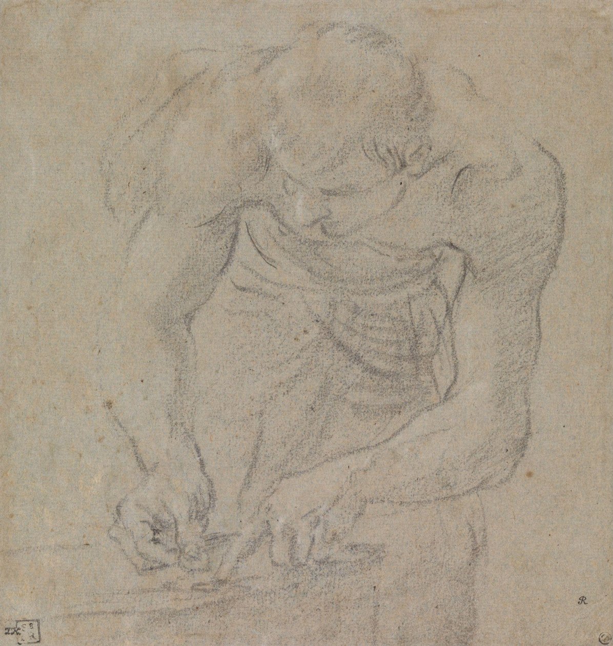 Mann zählt Münzen von Annibale Carracci