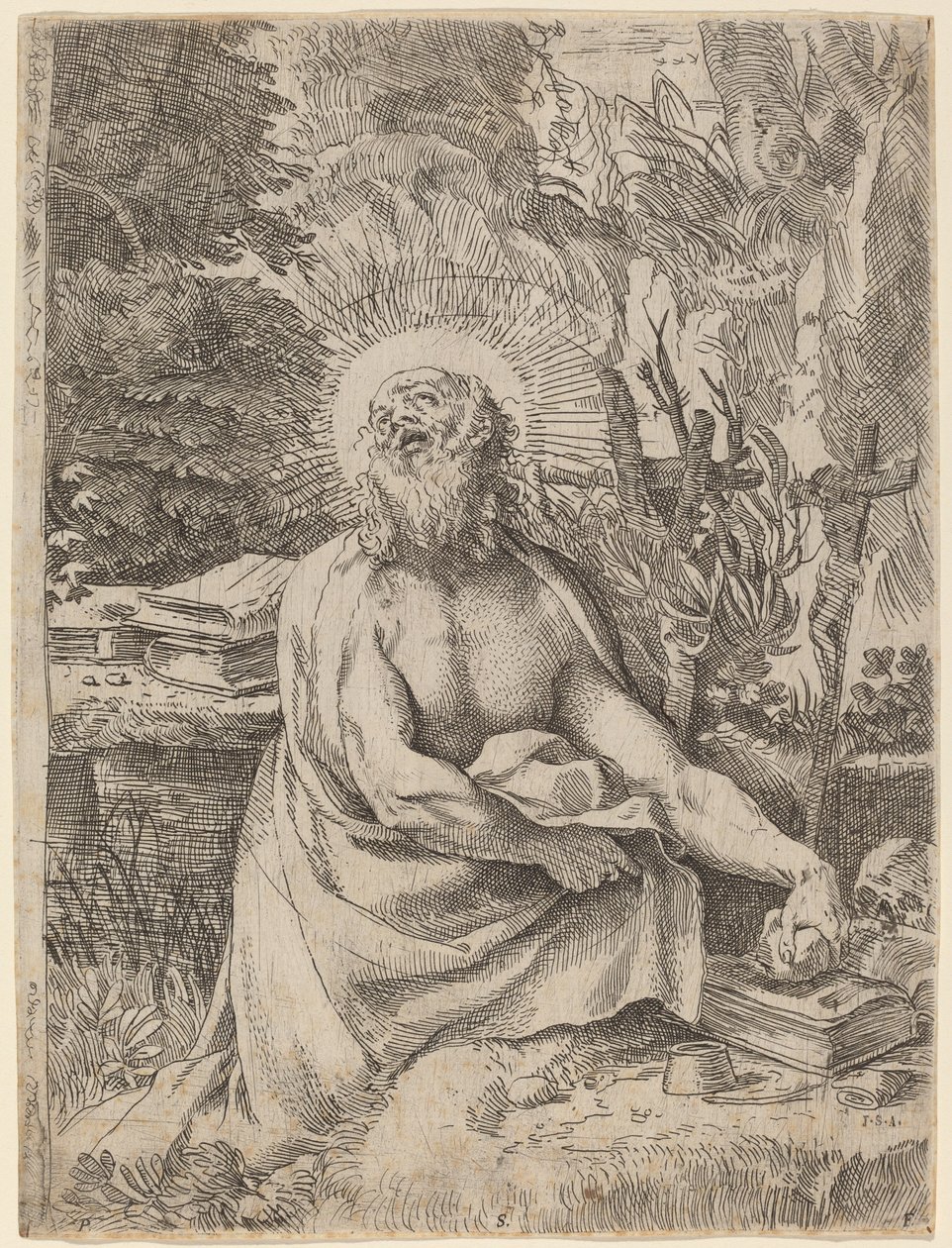Heiliger Hieronymus in der Wildnis von Annibale Carracci