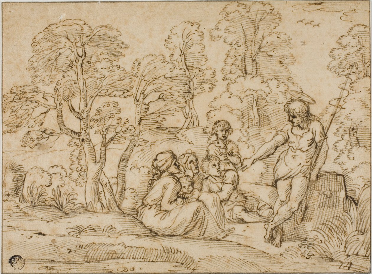 Johannes der Täufer predigt von Annibale Carracci