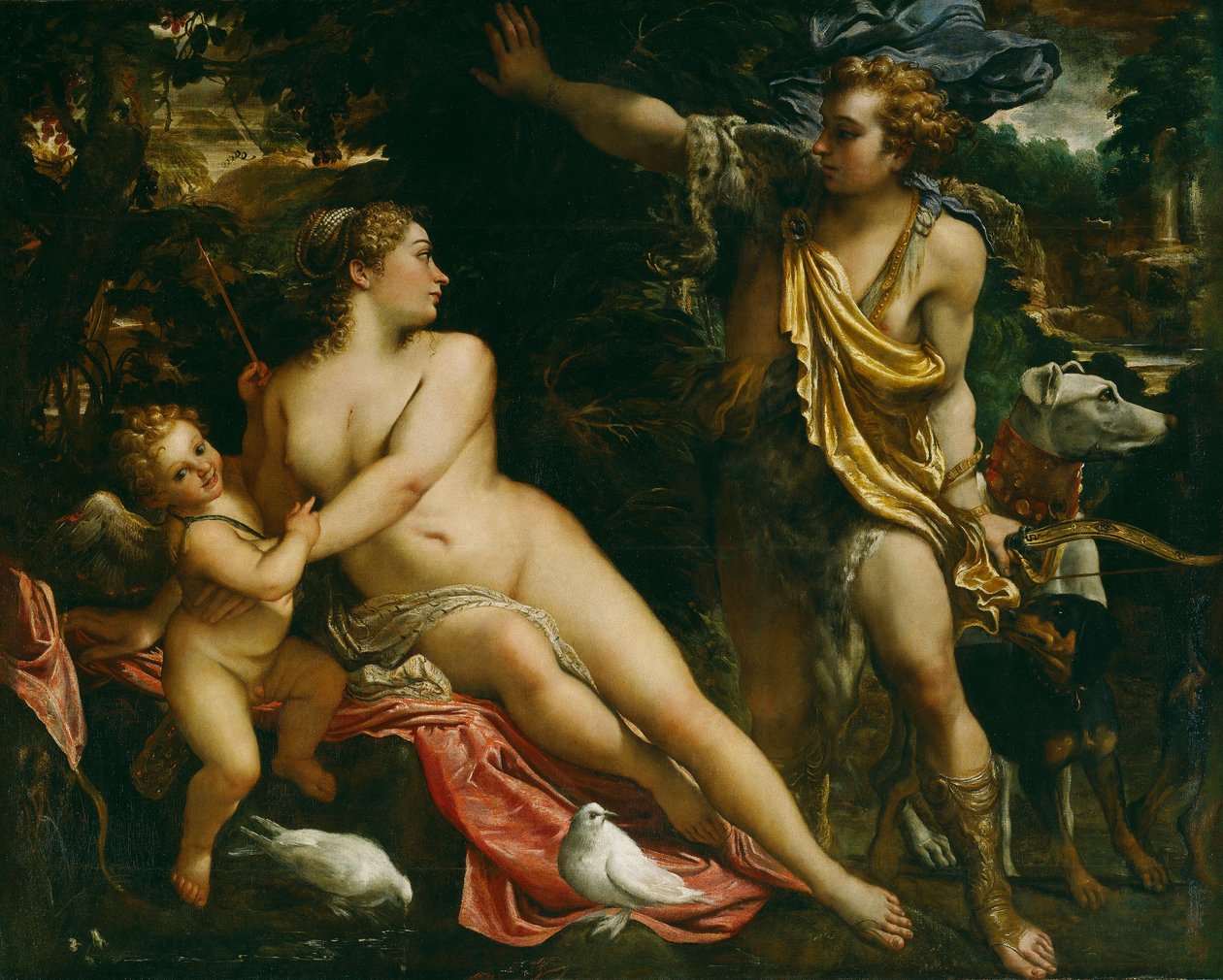 Venus, Adonis und Amor von Annibale Carracci