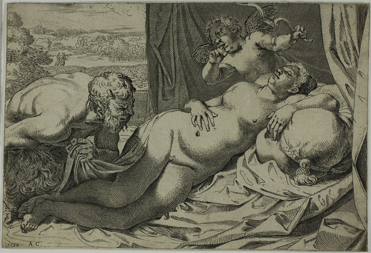 Venus und Satyr von Annibale Carracci