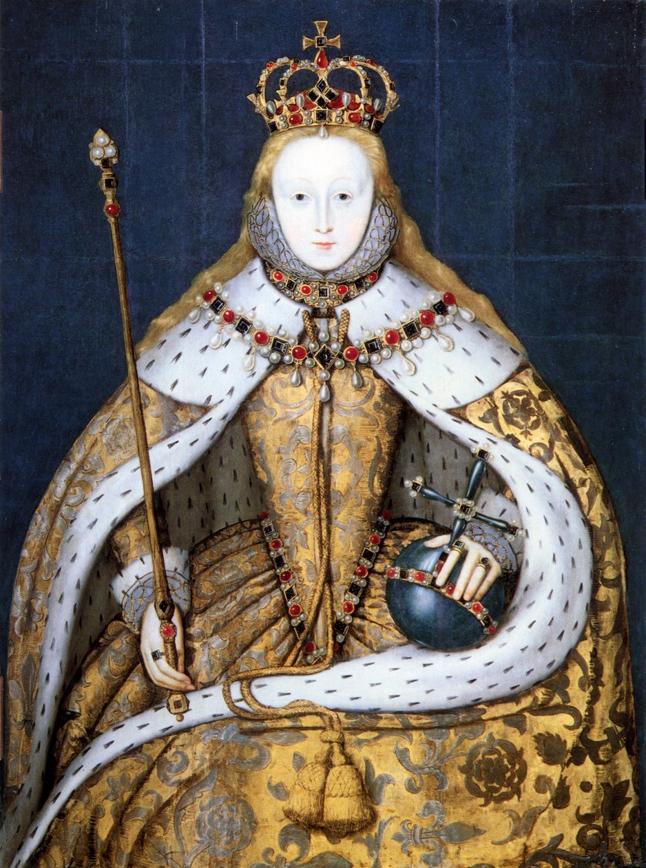 Königin Elisabeth I. von England in ihren Krönungsroben von Anonymous