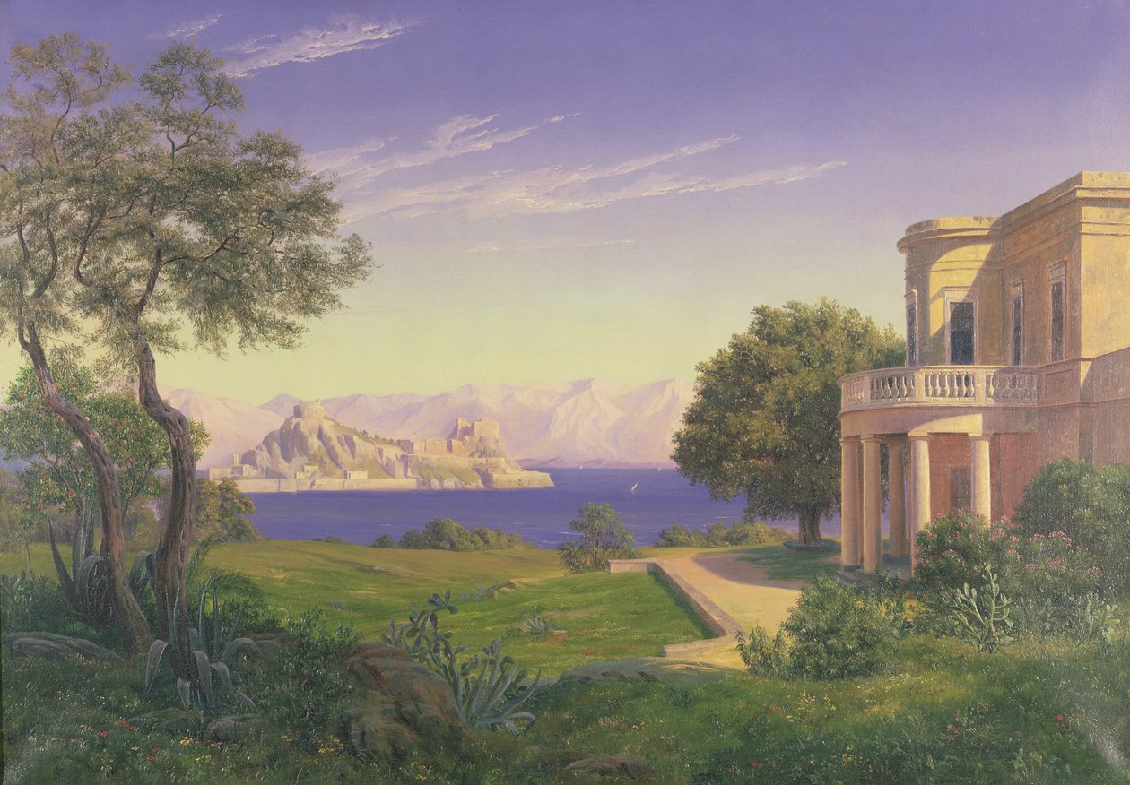 Villa mit Blick auf Capri von Unbekannt Unbekannt