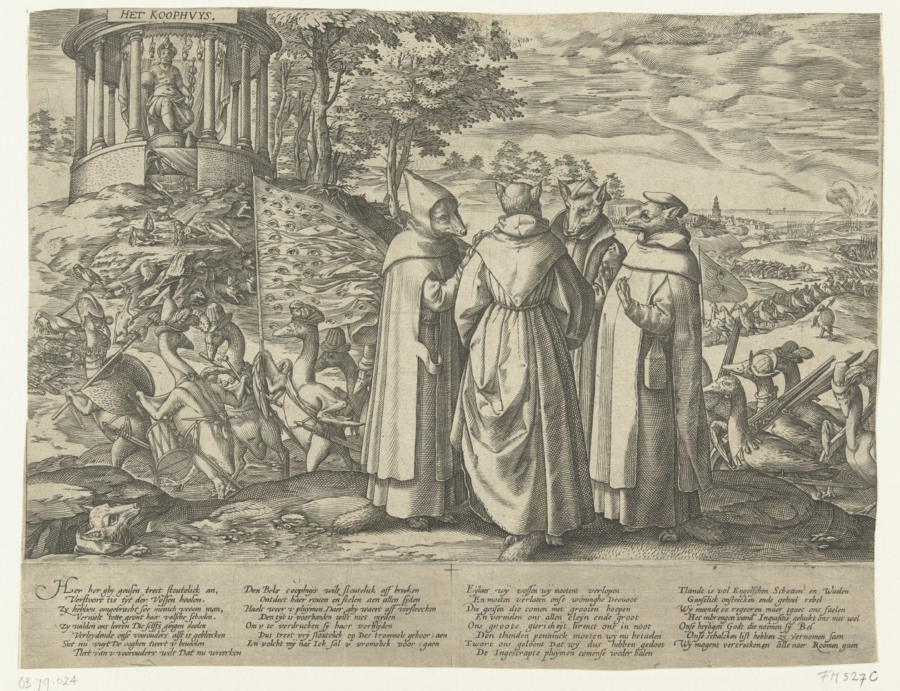 Die Gänse vertreiben die Füchse, ca. 1572 von Anonymous