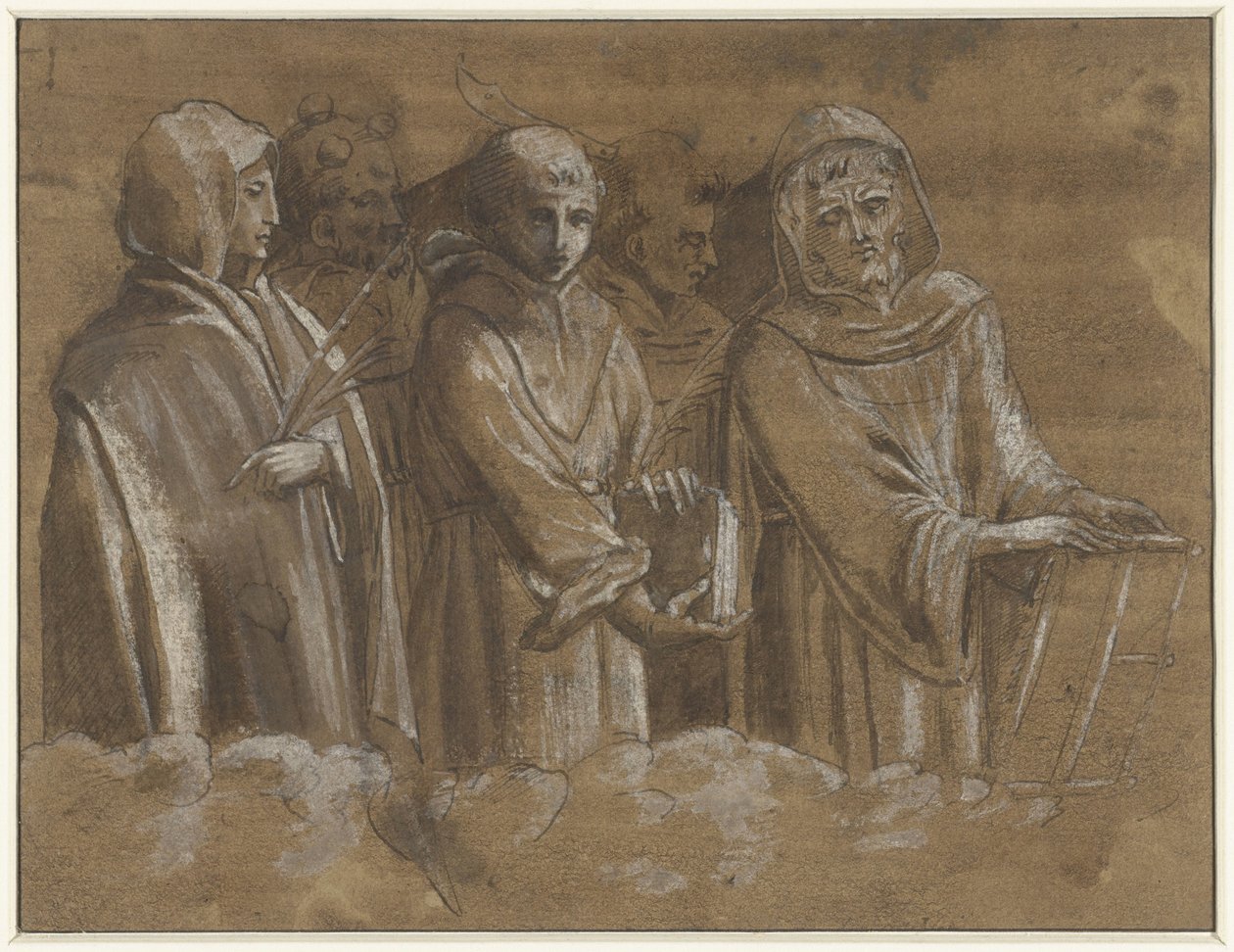 Figuren von Märtyrern über einer Wolkenkante von Anonymous