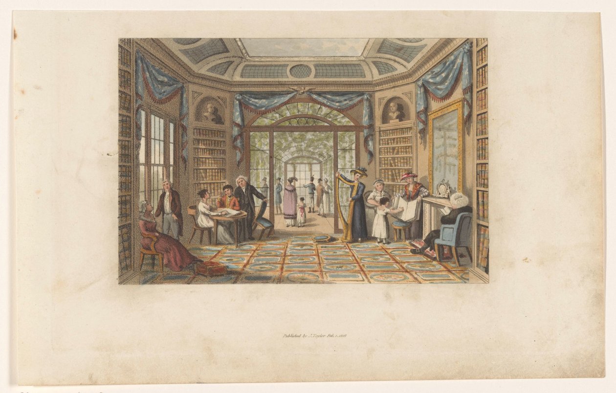 Gesellschaft in einer Bibliothek von Anonymous