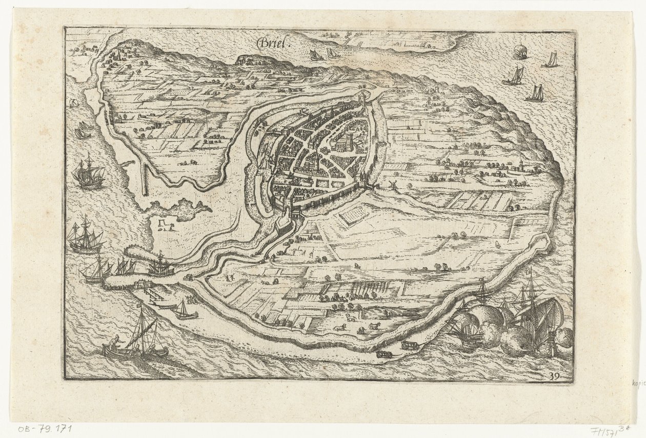 Karte von Den Briel, 1572 von Anonymous