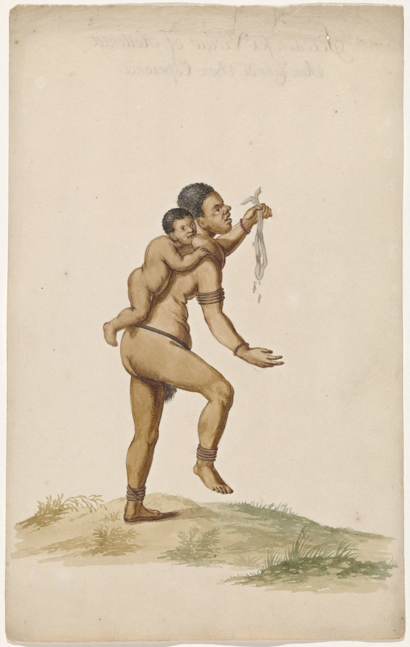 Khoikhoifrau mit Säugling von Anonymous