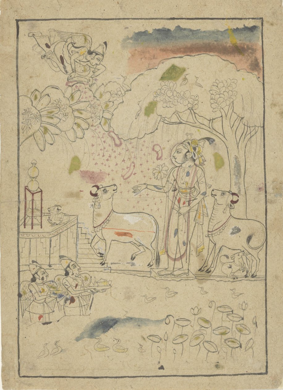 Krishna mit Kühen vom Linga-Altar von Anonymous