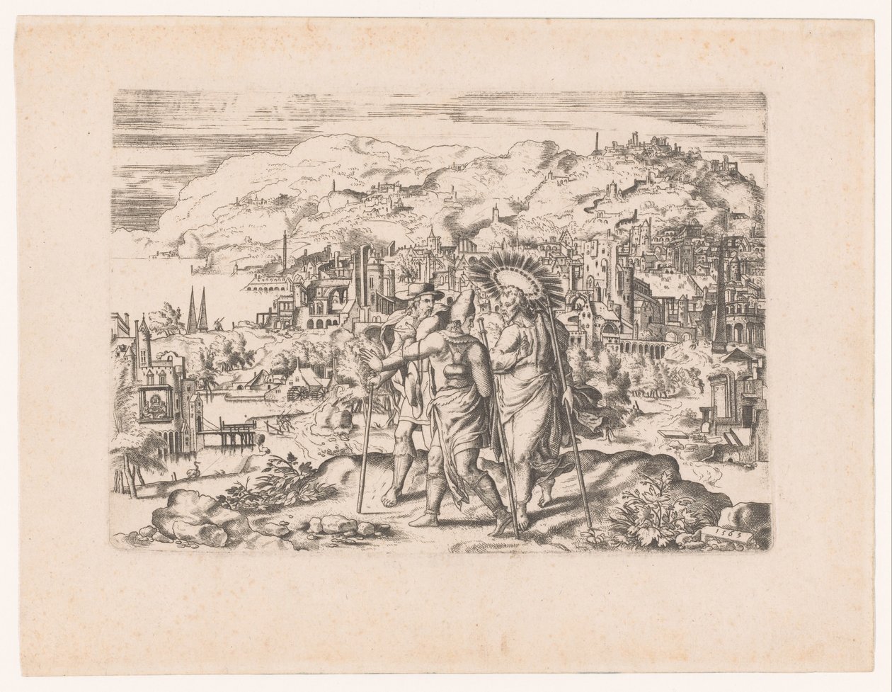 Landschaft mit Emmausjüngern von Anonymous