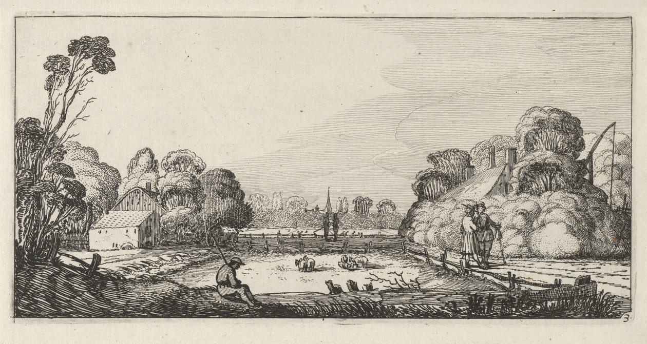 Landschaft mit Bauernhöfen von Anonymous