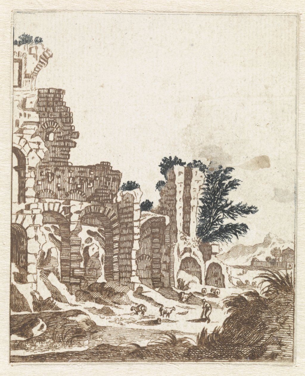 Landschaft mit einer klassischen Ruine von Anonymous
